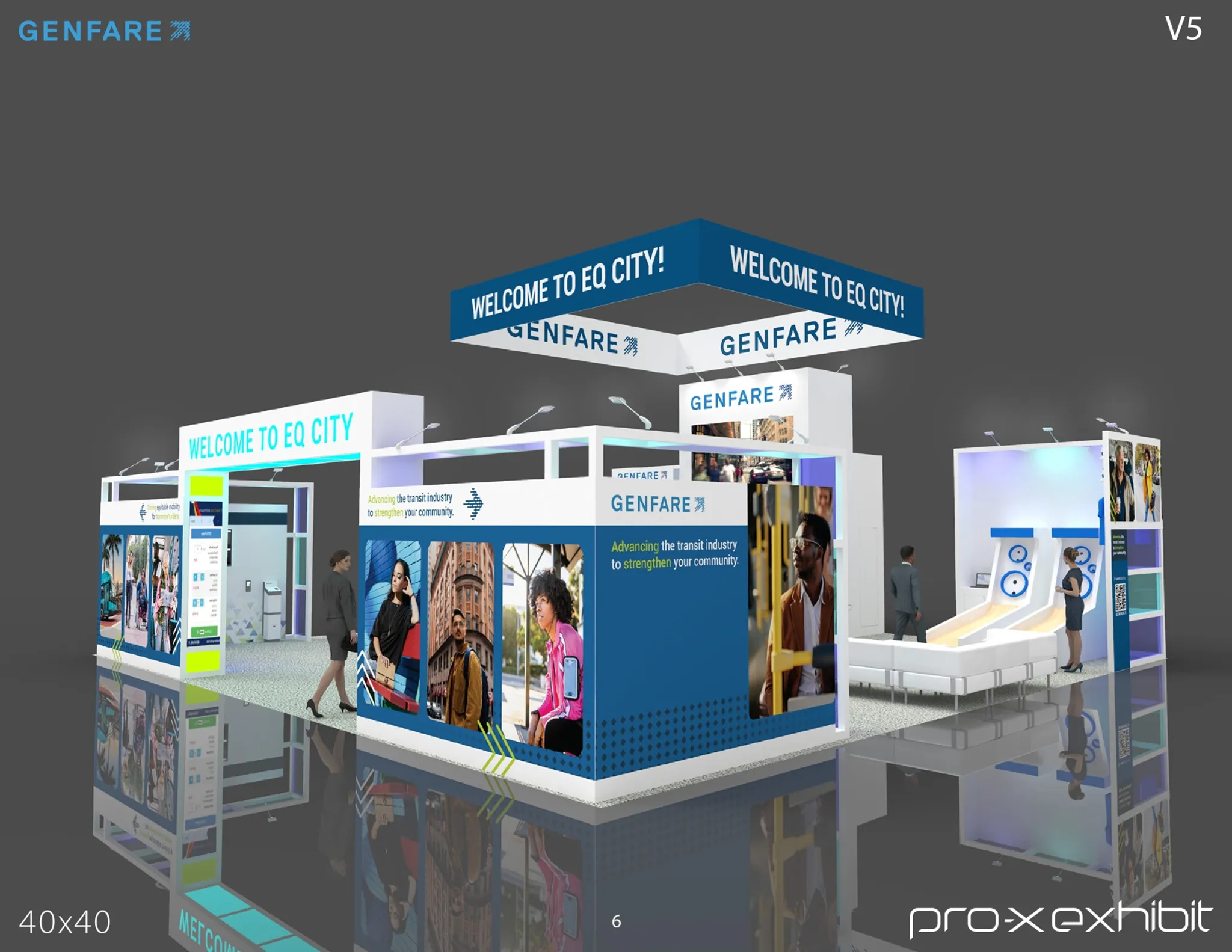 40x40 Island booth design by Pro-X Exhibits